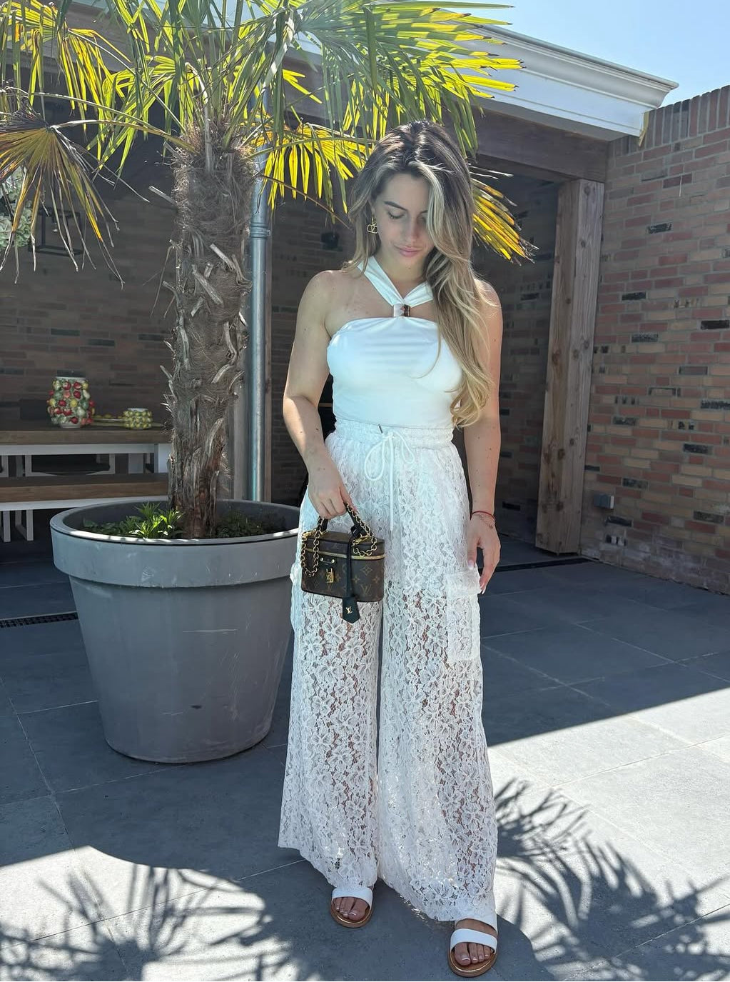 Lace cargo pants